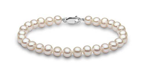 Kimura Pearls, Perlenarmband, Reiskorn-Form, Swasser-Zuchtperlen, Qualitt AA, 9 Karat, Wei, 5-5.5 mm