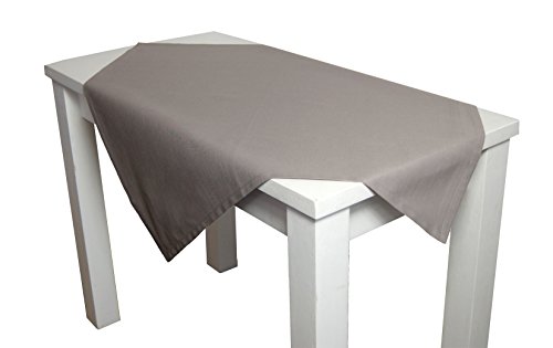 beties Farbenspiel Mitteldecke ca. 80x80 cm in interessanter Größen- und Farbauswahl 100% Baumwolle für eine fröhlich Stimmung Uni Farbe (platin)