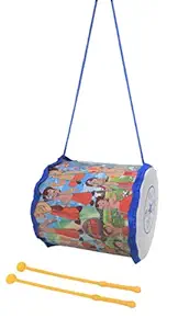 JOY STORIES Musical Drum Set for Kids, Large Punjabi Dhol, Music Play Toy Musical Instrument for Toddlers Baby Girl and Boys (Prints & Color May Vary)