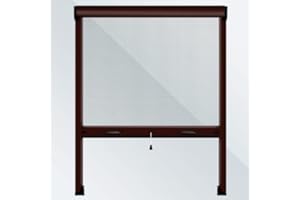 Mosquiteras Enrollables | Color Marrón Oscuro RAL8017 | 97 x 140 cm (Ancho x Alto) | Cortinadecor