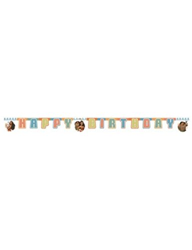 Happy Birthday Banner "VAIANA" zur Dekoration bei Kindergeburtstag und Motto-Party // Girlande Kinder Wimpelkette Moana Disney