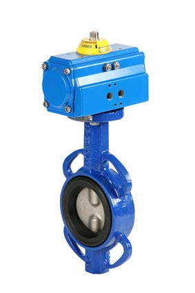 Preisvergleich Produktbild Absperrklappe in Zwischenflansch Ausführung mit pneumatisch doppeltwirkendem Antrieb Sitzring EPDM Klappenscheibe Edelstahl als Stellklappe Regelklappe oder Drehklappe