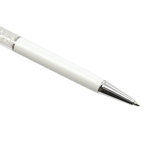 2 in 1-Multifunktions Bling Strass Griffel Touch Pen für iPad iPhone 6 6 Plus 5 5 s 5 C Samsung HTC Smart Phone Touch Screens weiss mit Kugelschreiber - 3