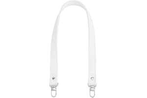 Hobbspring Correas de cuero para bolsos de mano, asa de repuesto para bolsa de mano, correa de hombro blanca, correas de piel sintética para cartera, correa desmontable con cierres giratorios de