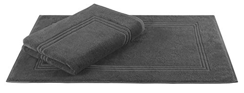 Betz Badvorleger Badematte Duschvorlage 100% Baumwolle Luxus-Frottierserie GOLD Farbe: Anthrazit Grau XL Größe: 60x100cm Qualität: 950g/m²