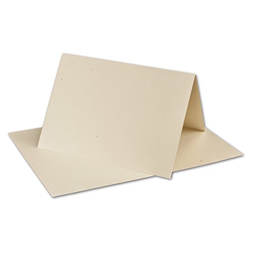 25 Stück // Artoz Green-Line Doppelkarten (hoch) // DIN A6, 210 x 148mm, Farbe: Tortilla
