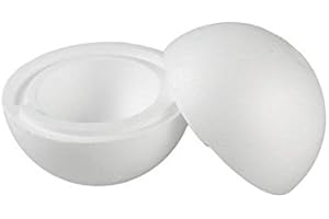 ZADAWERK® Sfera di polistirolo - divisibile, in due pezzi - Ø 25 cm - 1 pezzo vuoto - semigusci - fai da te - artigianato - infeltrimento - decoupage - tecnica paillettes