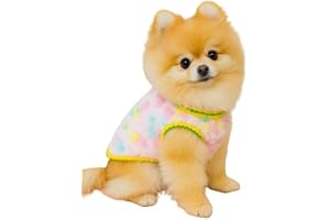PETANGEL Cozy Small Dog & Cat Sweater Vest, Soft Fleece Puppy Jacket with Cute Butterfly Print for Small Dogs Like Maltese, Pomeranian, Shihtzu, Pekingese etc (Size: M, Chest: 40cm)