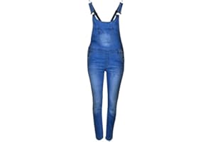 DENIM DESIRE Girls Kids Denim Dungaree Full Length Jumpsuit UK Size 7 to 13 Years