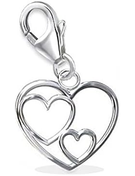 GH1a Herz Charm / Anhänger 925 Echt Silber Mädchen Damen Geschenkidee