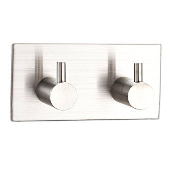 Alicemall Selbstklebend Kleiderhaken Mantel Hut Serviette Wandhaken Bad Küche Edelstahl 2HAKEN(silber)