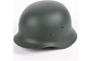 ARTIST UNKNOWN N / A Casco de Combate táctico de Acero de Alta Resistencia M35 alemán de la Segunda Guerra Mundial con Forro de Cuero y Correa para la Barbilla.