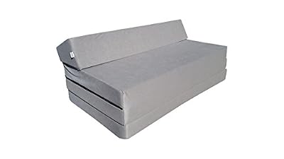 Natalia Spzoo Matelas pliant sofa pour adultes et enfants, choix des couleurs 200 cm de long sélection des couleurs (Gris)