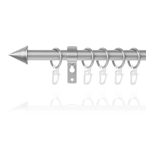 Lichtblick GK16.130.05 Gardinenstange Kegel, 16 mm, ausziehbar 130 - 245 cm - Metall, Silber