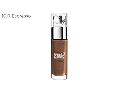 L'Oréal Paris - Fond de Teint Fluide Accord Parfait - Peaux Sèches à Normales - Teinte : Expresso (10.R) - 30 ml