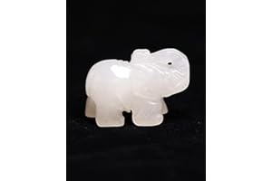 Ouubuuy Bergkristall Elefanten Statue,Elephant Gemstone Heilstein Figuren,Kristall Elefant Stein,Edelstein Elefant Figur Crystals for Healing