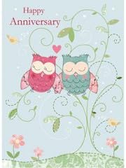 Occasions Card Collection Illustrative Owls Anniversary