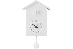 YXCUIDP Orologio a cucù moderno, da appendere con uccello, sveglia, da parete, per soggiorno, camera da letto, cucina, ufficio, decorazione fai da te, Type a (Bianco)