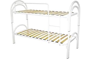 BED STORE SISTEMI RIPOSO Bed Store Letto a castello bianco nero rosso scomponibile con doghe in legno e telaio in ferro modello arco (Bianco)