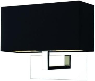 Polished Nickel Base Park Lane Wall Light Nickel With Black Shade