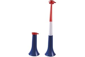 LES COTILLONS D'ALSACE Trompette Supporter France 59 cm | Bleu Blanc Rouge | Vuvuzela Plastique | Stade de Foot Rugby 2024 | sans Gaz