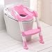 FiNeWaY@ BABY KIDS/TODDLER/CHILD TOILET POTTY TRAINING STEP LADDER TOILET SEAT STEPS ASSISTANT POTTY FOR TODDLER CHILD TOILET TRAINER (PINK )