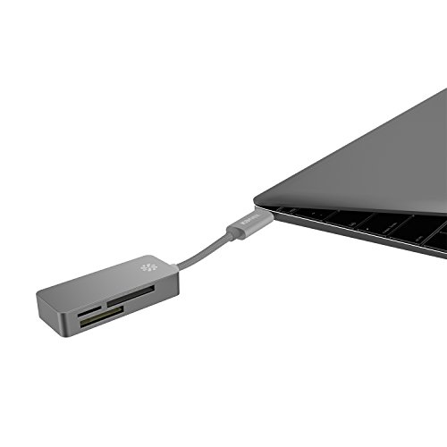 Kanex USB-C / Thunderbolt 3 Kartenlesegerät aus Aluminium – space grey [DuraBraid Kabel | kompakte Bauform | 5 Gbps | Unterstützt 12 Formate (z. B. Micro SD, SD)] – K181-1031-SG8I - 2
