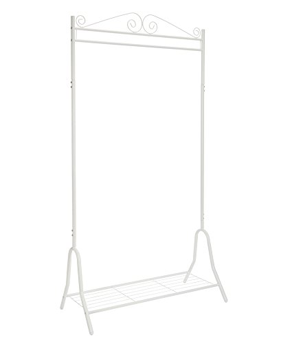 Garderobe Metall weiß 46 x 90 x 172 cm | Stahlgestell | Schuhablage - 2