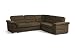 Produktbild Cavadore Eck-Sofa Tuluza mit Bett / Moderne Eck-Couch mit Schlaffunktion grau / Größe: 262 x 87 x 233 cm (BxHxT) / Dunkelbraun