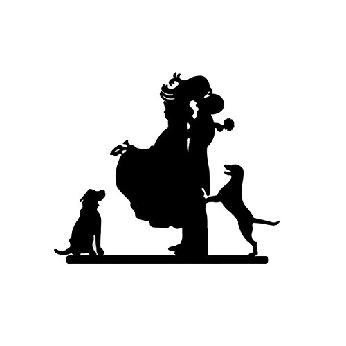 VORCOOL Hochzeitstorte Topper Acryl Kuchendeckel Brautpaar mit Hund Tortendeko Kuchendekoration