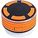 Produktbild Forrader Bluetooth IPX7 Wasserdichte Dusch-Lautsprecher, tragbarer kabelloser 4.0-Musik-Player mit Stereo-Sound, FM und Saugnapf für Pool, Dusche, Boot, Strand, Whirlpool, Party, Outdoor, Innen Orange