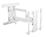 【 FUNKTIONEN 】🔸 Diese Fernseher-Halterung ist bis 120 Grad schwenkbar wenn Bildschirm-Breite max 167cm 🔸 Neige-Bereich +15/-2 Grad 🔸 Wand-Abstand 70mm - 800mm 🔸 Zur optimalen Einstellung nach Montage ist Front-Platte +/-3 Grad drehbar