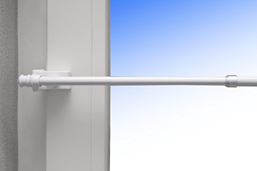 Gardinenstange „Boston“ Fix-Klick 85-135cm ausziehbar Weiß Klemmstange Spannfix – jetzt mit verbessertem Universalklipp für Fensterdicke 10-27mm - 2
