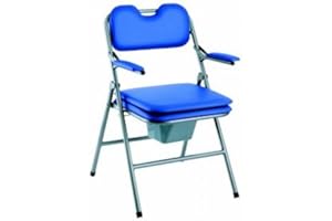 Invacare H407 Chaise Percée Omega Chaise WC Pliable avec Pot Légère Dossier Matelassé 1 Unité