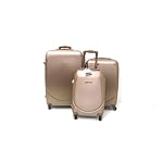 SET 3 TROLLEY ABS RIGIDO 4 RUOTE LAURA BIAGIOTTI CON TROLLEY BAGAGLIO A  MANO IDONEO CM 55x35x25 ALITALIA TRANSAVIA IBERIA (CHAMPAGNE) -  Miglioritrolley.it