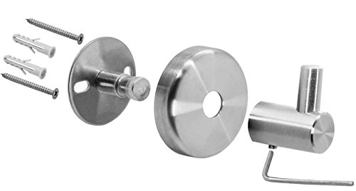 RSW24® 2er Set Haken Massiv aus Edelstahl Badhaken Handtuchhaken Wandhaken matt gebürstet Garderobenhaken Kleiderhaken Mantelhaken für Bad Badezimmer Schlafzimmer Wandmontage - 4