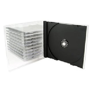 CD Hülle, Hüllen Jewel Case Single für 1 Disc, Tray schwarz, 100 Stück
