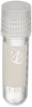 Wheaton W985861 Polypropylene 2mL CryoElite Cryogenic Round Bottom Vial, with Writing Patch and External Threaded Natural Cap (Case of 500)