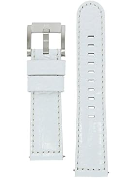 TW Steel Marc Coblen Armband Uhrenband Uhrenarmband Leder 22 MM Kroko Weiss LB_W_K_S