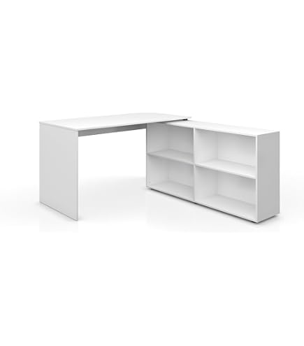 FMD Möbel Lexo Schreibtisch-Winkelkombination In Eiche – Tisch 136x75x68 Cm, Regal 137x71x33 Cm, Made In Germany