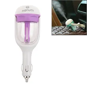 WorldCare 50mL 180 Degree Rotation Aromatherapy Air Purifier Humidifier with Light, only for DC 12V Car Auto(Purple)78592 | Pack of 1