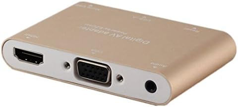 Video Converters, P27 Metal Cover Micro USB to HDMI + VGA HDTV Converter Digital AV Adapter, Power by EZCast, Support iOS / Android / Windows System ( Color : Gold )