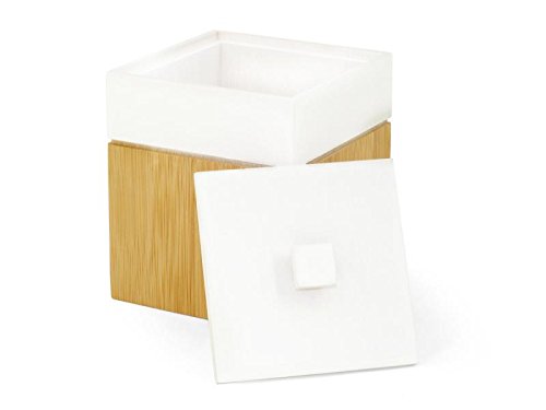 Die original MK Bamboo PARIS – Exklusives Badezimmer Set bestehend aus 7 Stück aus Bambus – Enthält: Bürstenhalter, Spender für Seife, Seifenschale, Zahnputzbecher, 1 Tasse Generica, 1 kleiner Becher mit Deckel und 1 Tasse groß mit Deckel – Montage-Zubehör Badezimmer aus Holz Typ Design Paris - 9