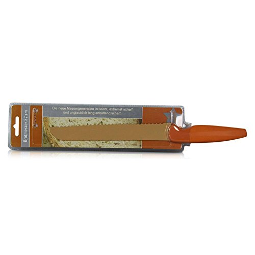 Edelstahl Brotmesser Brot Messer Edelstahlmesser Sägemesser Orange 32,5 cm - 3