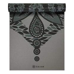 Gaiam -Estera de yoga con impresion premium, reversible, color: Granite Reflection, 68-Inch x 24-Inch x 6mm