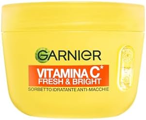Garnier Vitamina C Fresh and Bright, Crema Sorbetto Idratante Anti-Macchie, Texture Fresca e Ultra Leggera, Con Niacinamide e Vitamina C, Formula Vegana, 85 ml