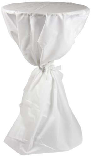 Vanage Abwischbare Überwurfhusse inkl. Schleifband, Weiß, Tischdurchmesser: ca. 60-70 cm