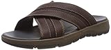 Zapatos Clarks Brixby Cross, Sandalia con Pulsera para Hombre, Marrón (Dark Brown Leather-), 45 EU