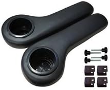 Black Golf Cart Rear Seat Kit Arm Rest Set With Cup Holder by Parts Direct