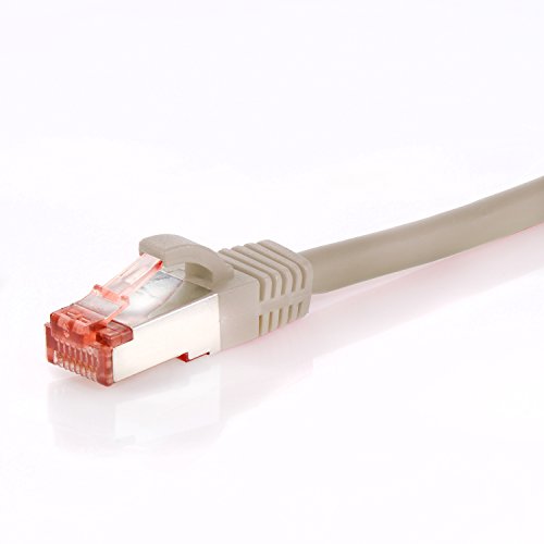 TPFNet (10er PACK) 1m CAT.6 – CAT6 Premium Ethernet LAN Patchkabel SFTP DOPPELT GESCHIRMT | Gigabit Netzwerkkabel | LAN-Kabel | RJ45 Kabel | Internetkabel | RJ45 Netzwerk Anschlusskabel | Patch Kabel | Ethernet Kabel mit Knickschutztülle grau (RJ45, Cat 6, Twisted Pair, S/FTP (PIMF) DOPPELT GESCHIRMT, halogenfrei, 1000 Mbit/s / 1 Gigabit) - 8